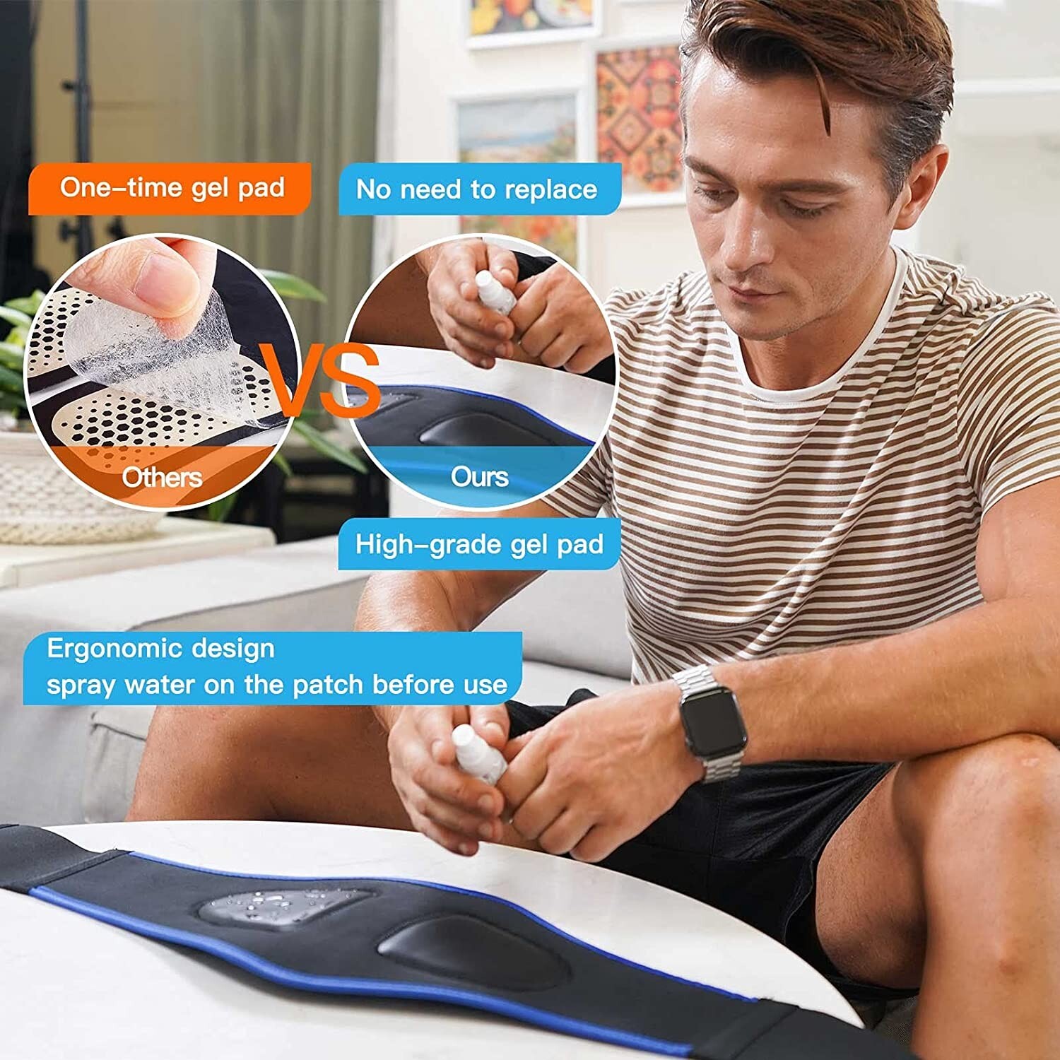 Abs Stimulator, Abdominal Toning Belt Workout Equipment Fitness Training Machine