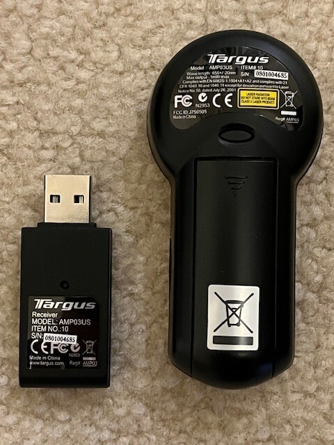 Targus Wireless Presenter with Laser Pointer Model:AMP03US (Tested & Working)