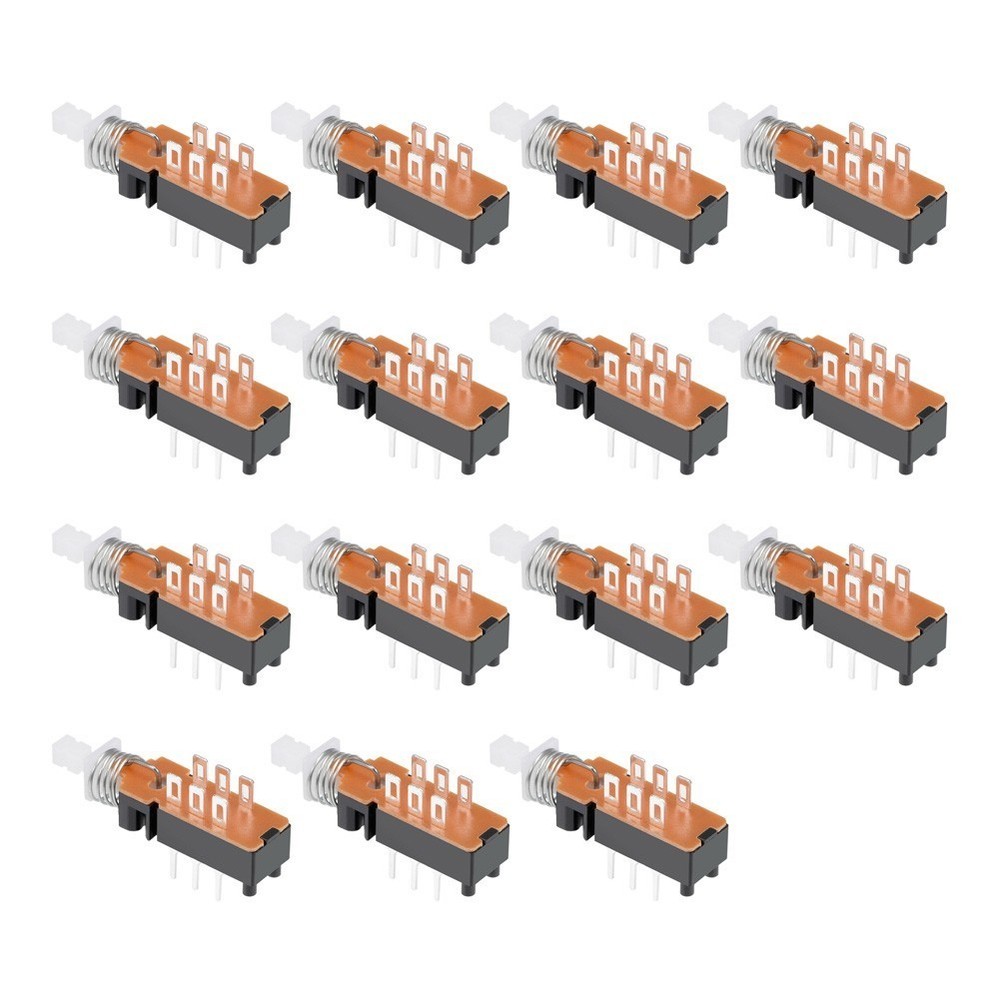 Push Button Switch 1 Position Plastic/Metal Black Self Locking 15 Pack