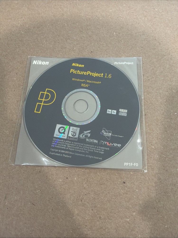 NIKON PictureProject 1.6 Windows / MAC CD 2004-2005 with CD Reference Manual