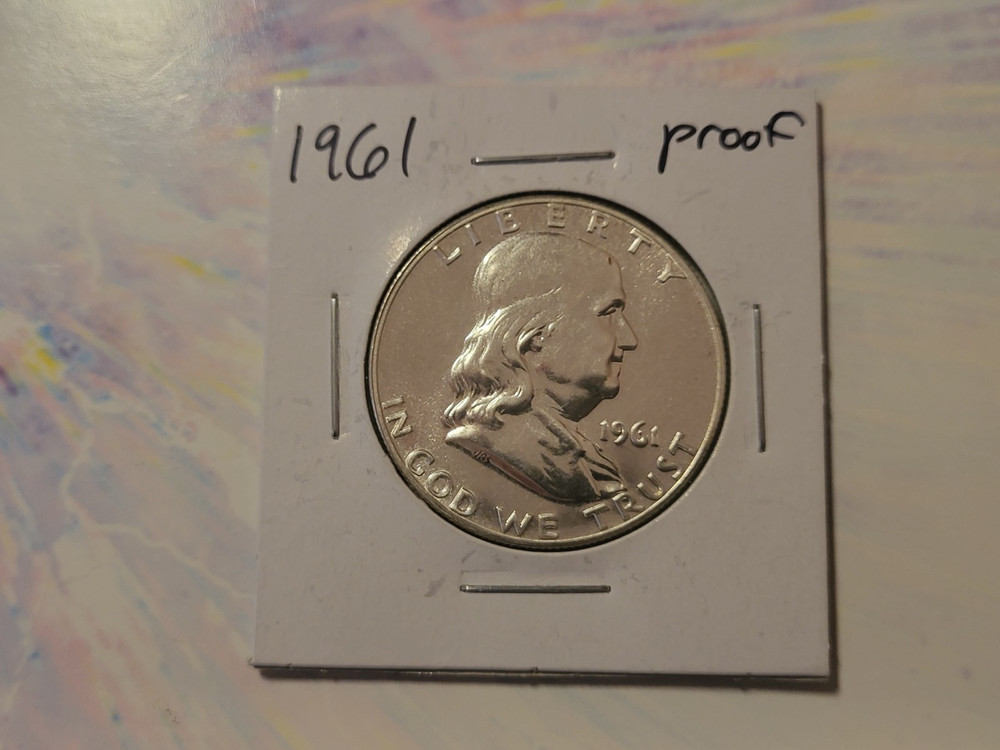 1961 US FRANKLIN SILVER HALF DOLLAR PROOF