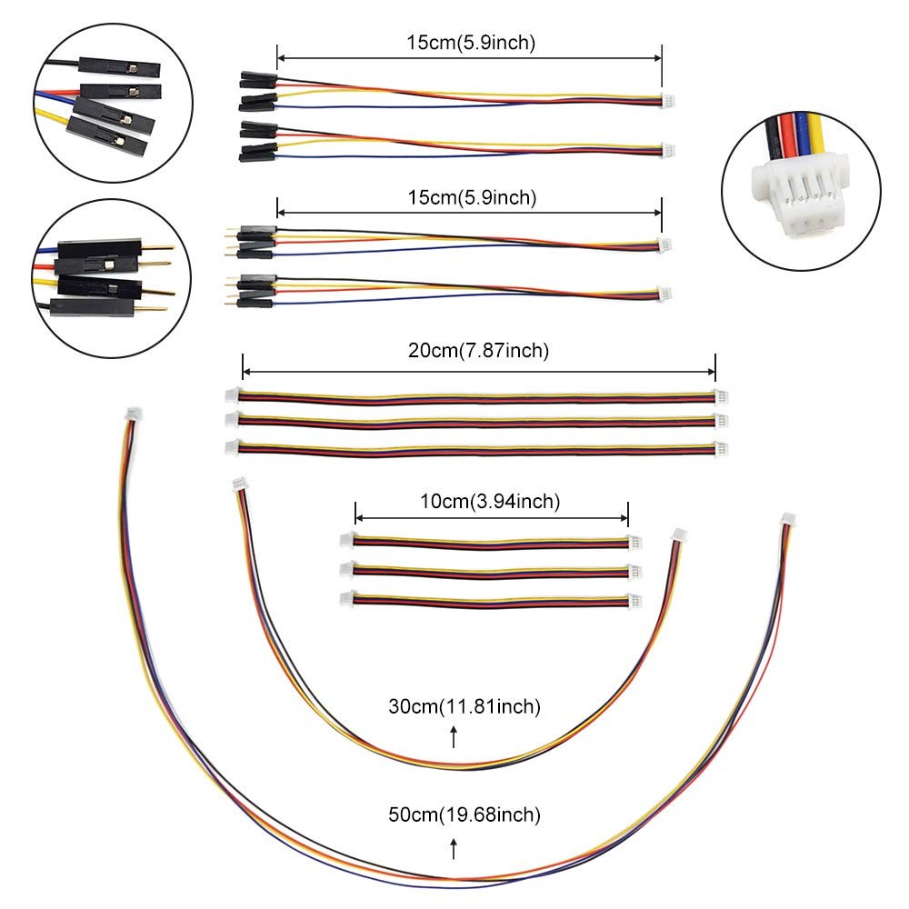 I2C Qwiic Cable Kit Stemma QT Wire for Sparkfun Development Boards Sensor Board