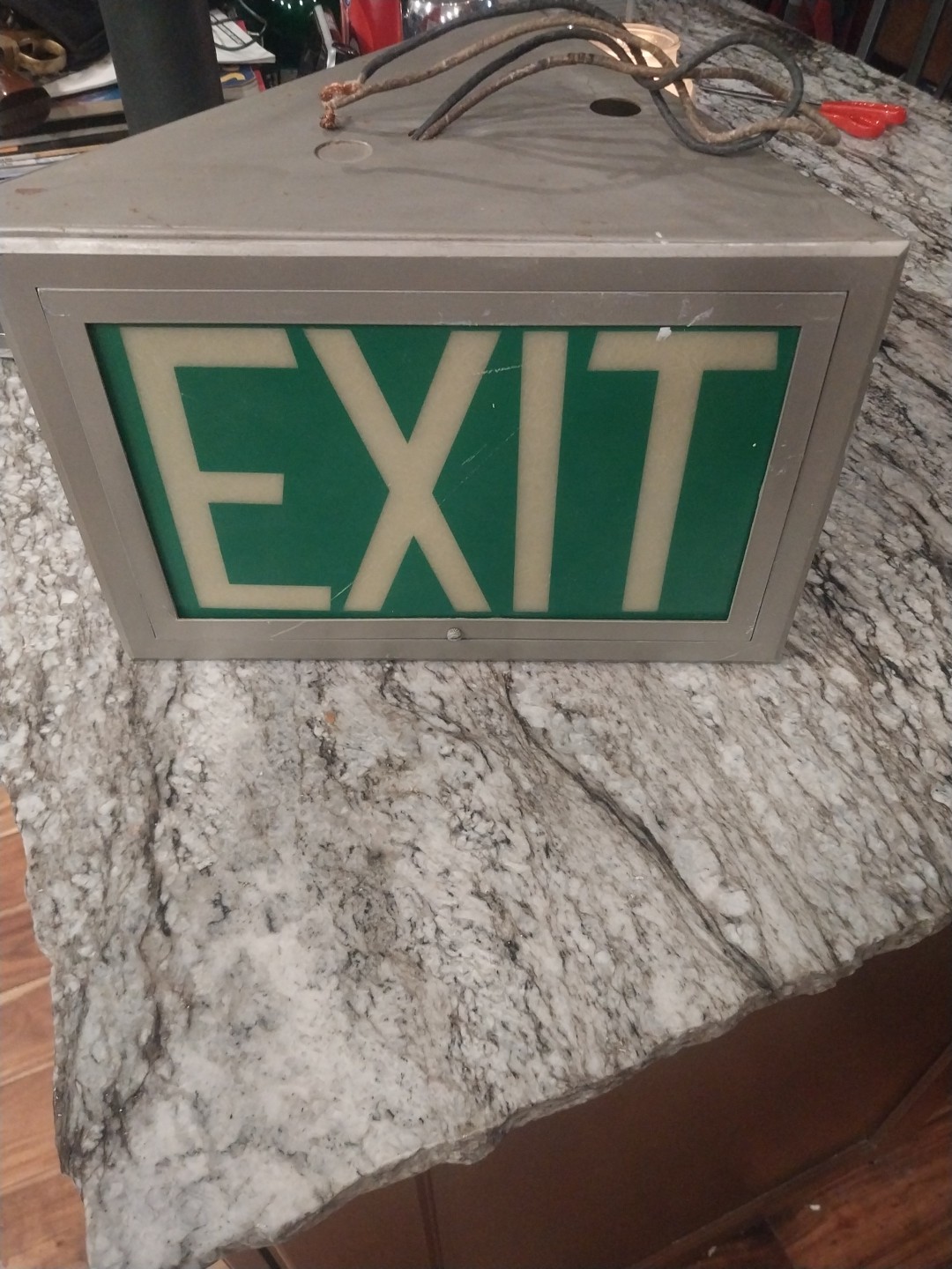 Vintage 1973 Courthouse in KY Wedge Double Sided Exit Sign