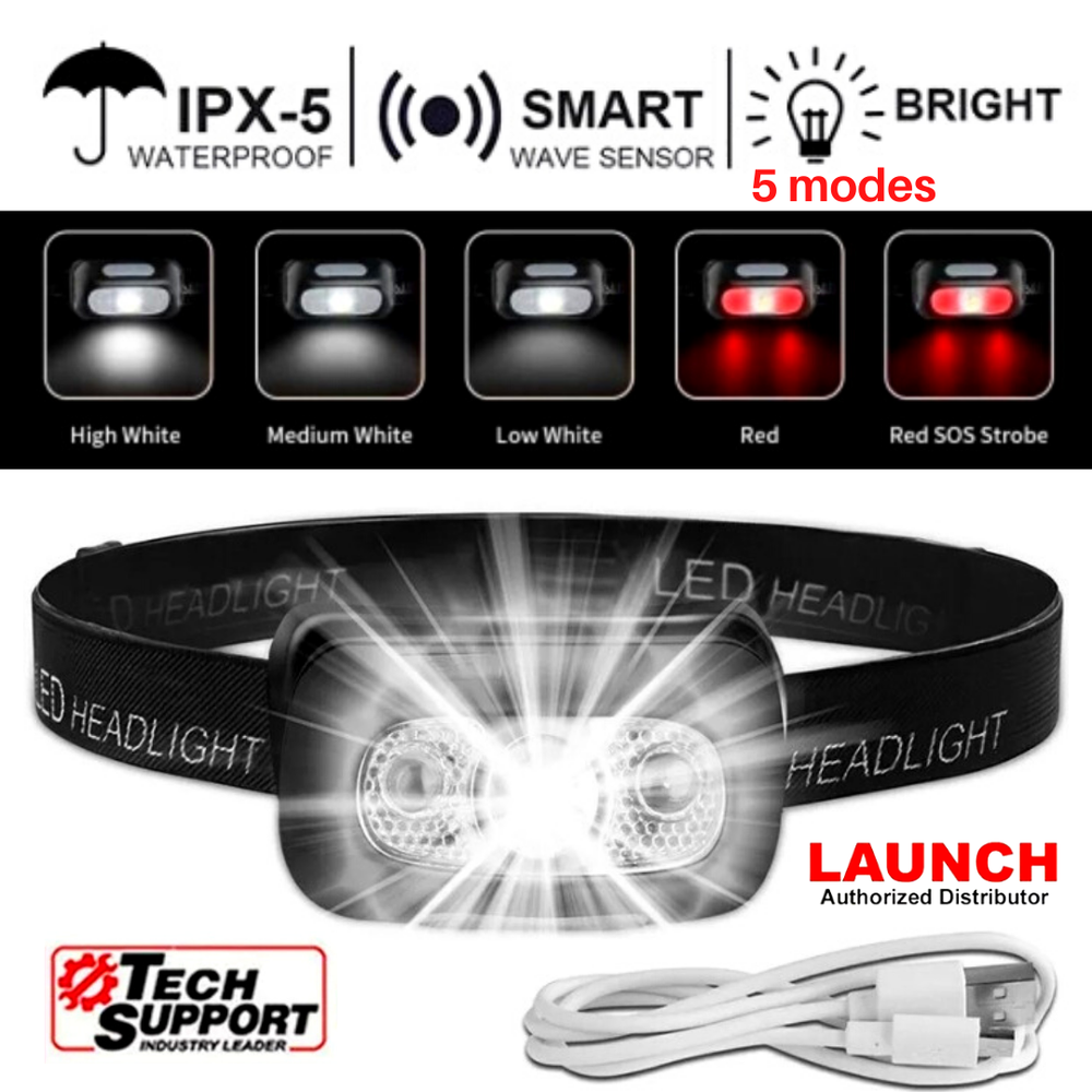 Lampara de Cabeza LED Impermeable USB Recargable Linterna para Correr - Multiuso