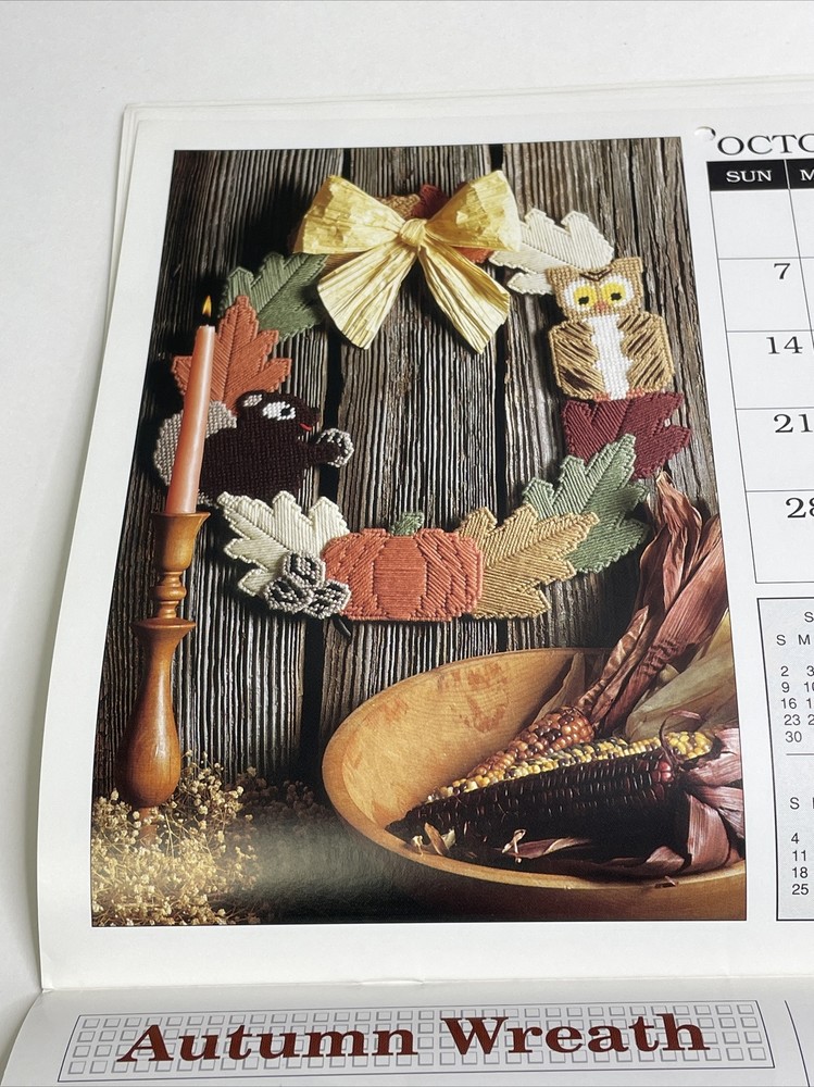 Needlecraft 1990 Plastic Canvas Calendar 12 Designs Pattern