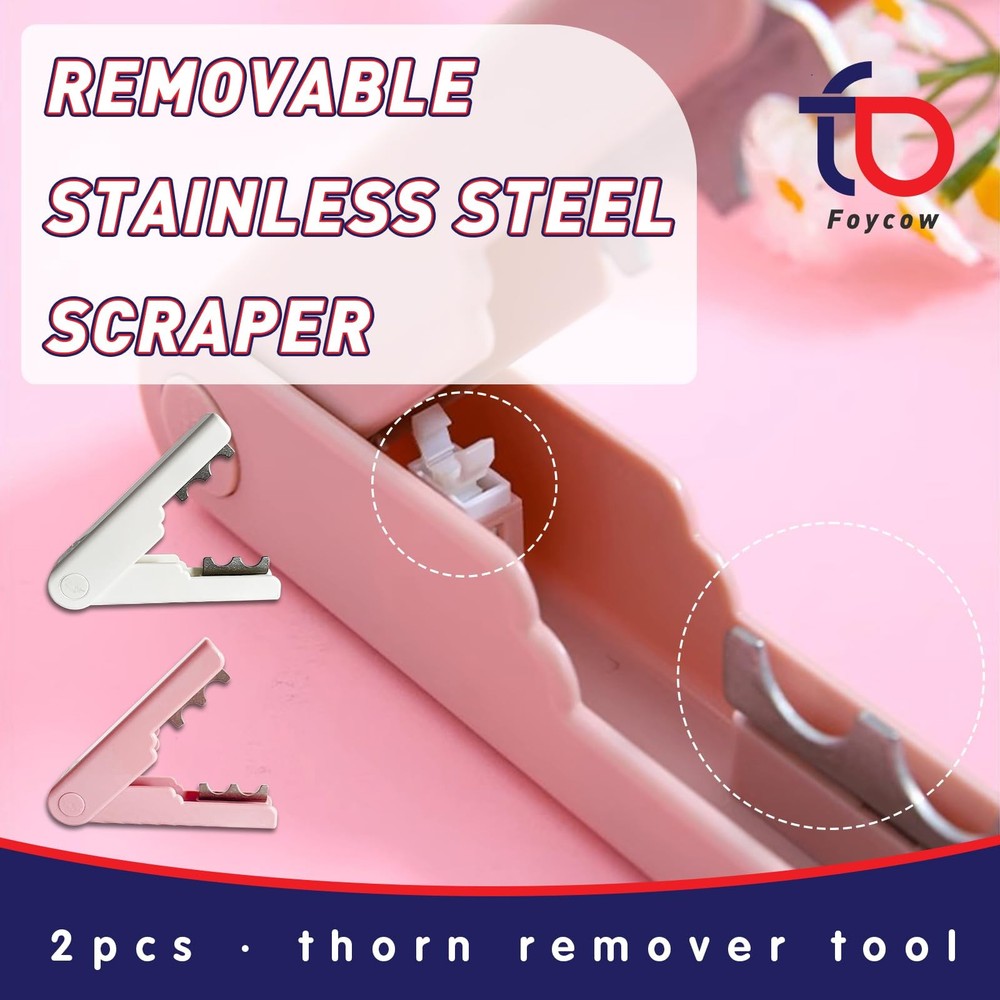 2 Pcs Rose Thorn Stripper Tool - Efficient Remover for 2, White, Pink