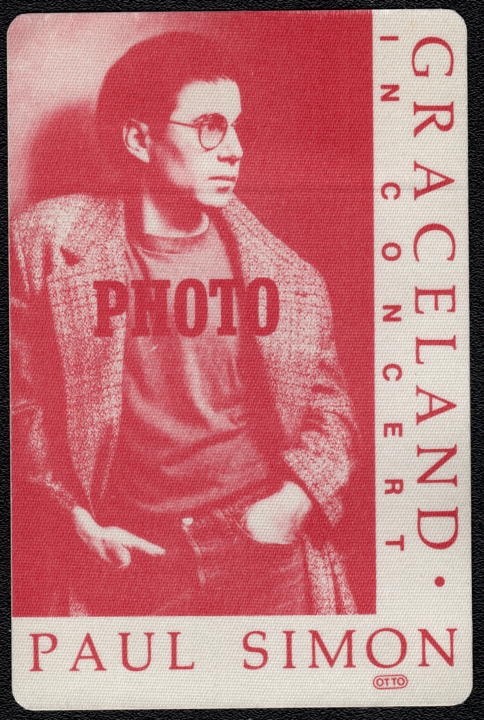 Paul Simon Backstage Pass - 1987-88 Cloth Pass