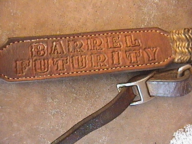 CUSTOM SILVER & RAWHIDE BRAID TROPHY BARREL HORSE BREAST COLLAR STRAP FOR SADDLE