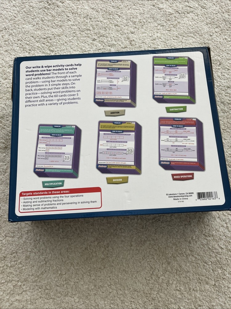 Lakeshore Bar Model Activity Cards Learning Step-By-Step Unused