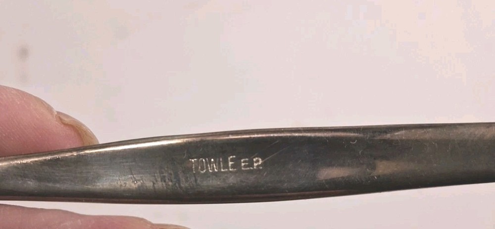 Vintage Towle Silver EP Baby Toothbrush, 4 1/2” No Box Unused Look Read.