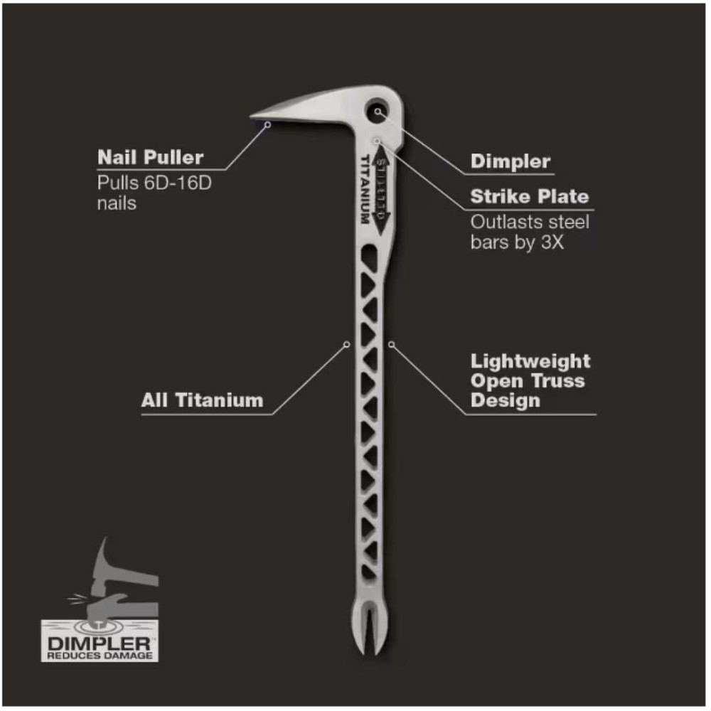 Stiletto TICLW12 Clawbar Titanium Nail Puller