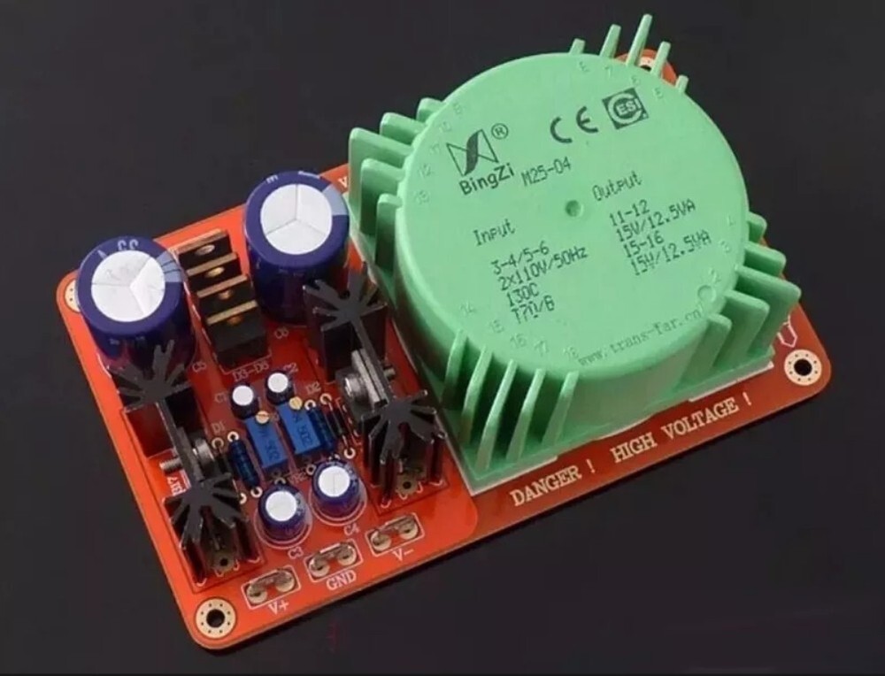 LM337/LM317 Transformer Integrated Adjustable Linear Power Supply Board