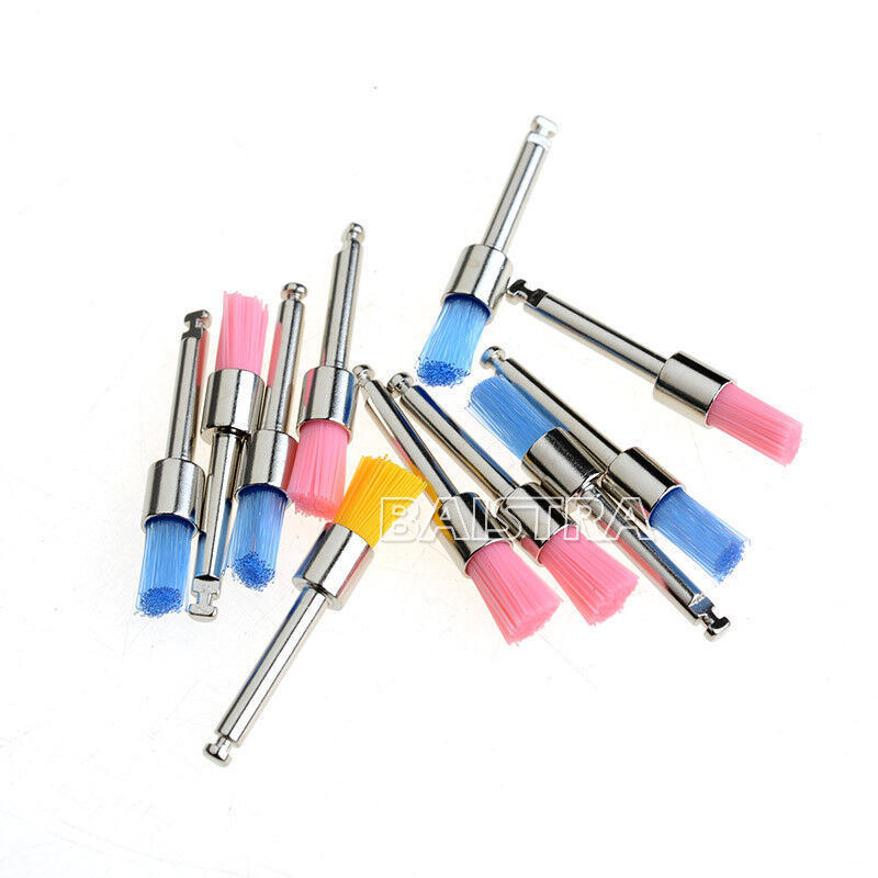 100Pcs/Box Dental Nylon Materials Closure Flat Polishing Prophylaxis Brushes