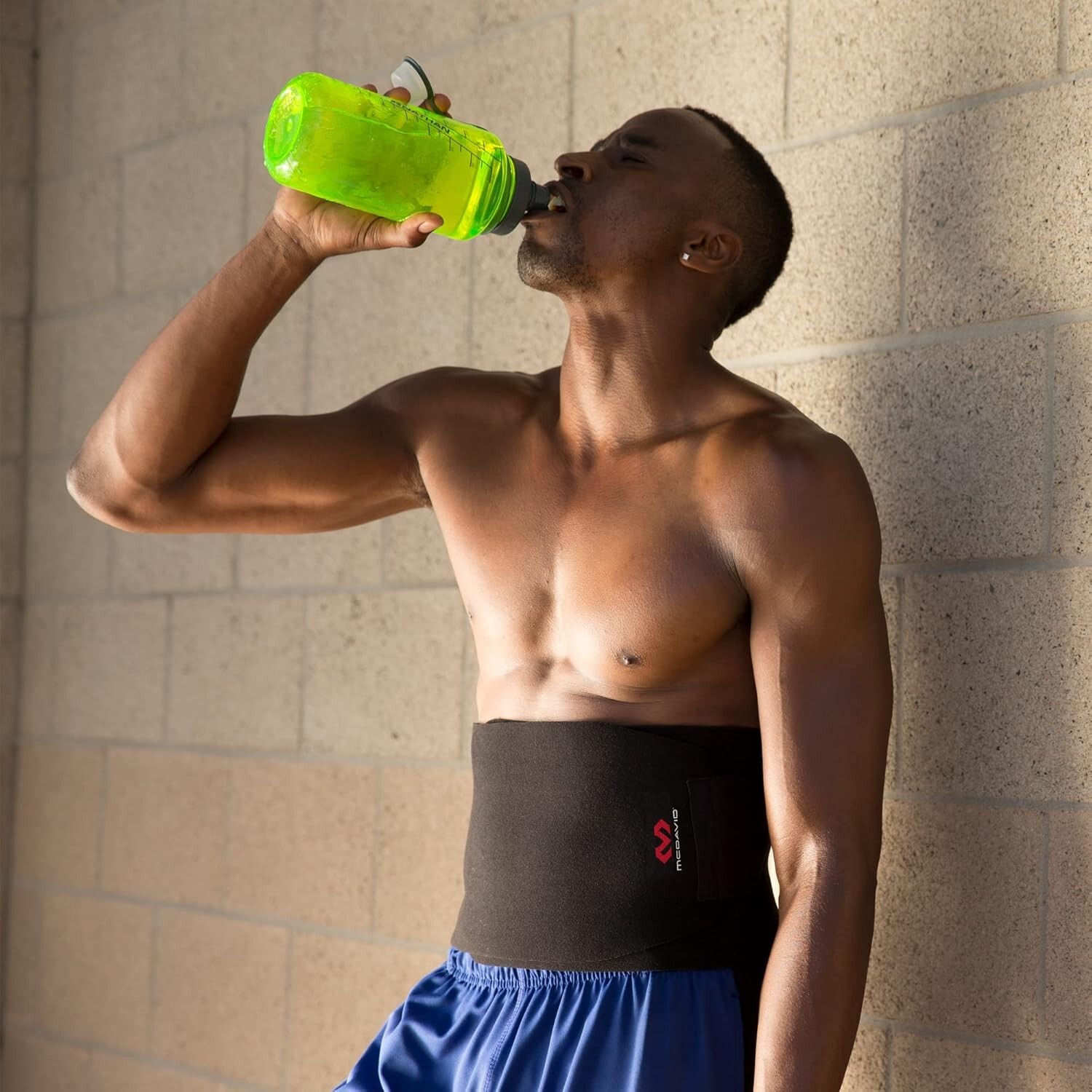 McDavid Waist Trimmer Belt for Men, Sweat Band & Back Support for Workouts Black