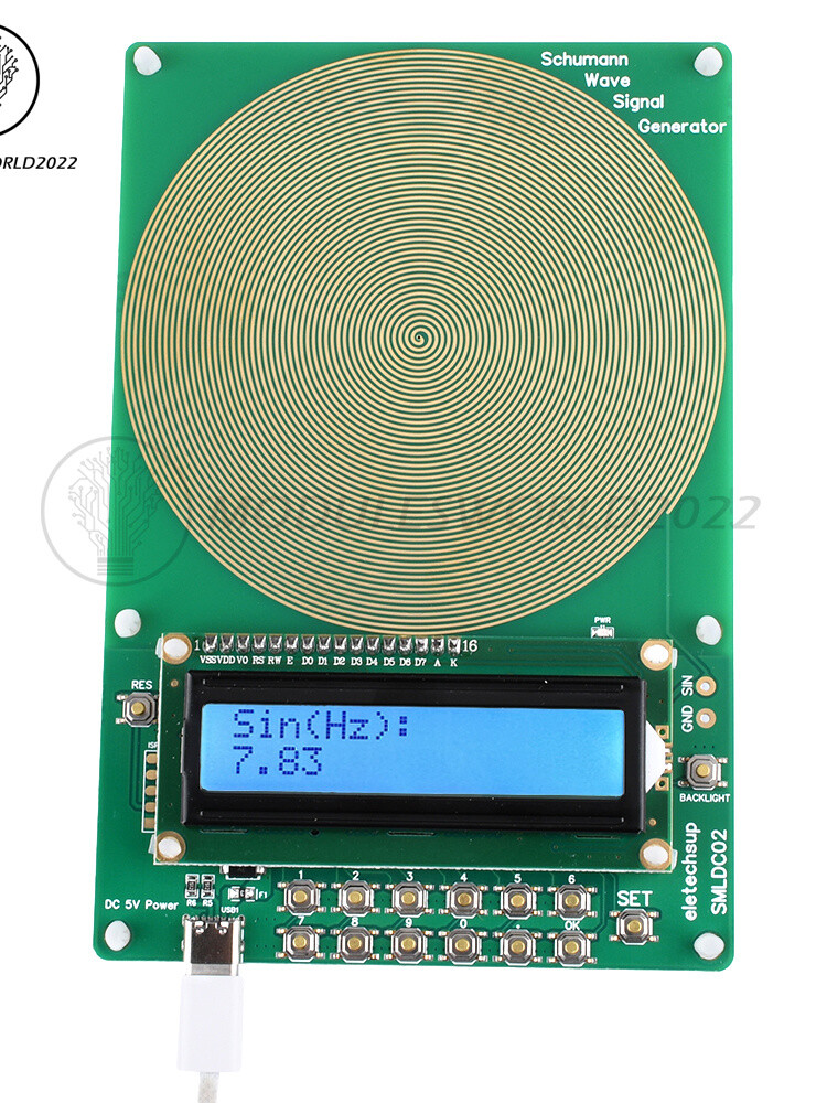Schumann Wave Generator Pulse Sine Frequency +3.5MM Audio Output Connector +Case