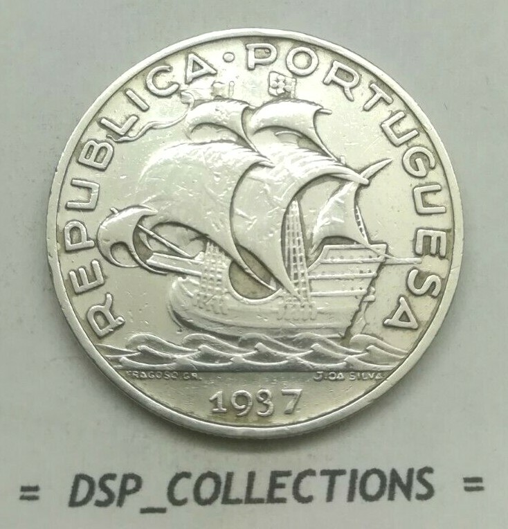 Portugal - 10 ESCUDOS 1937, SILVER / Ref:11B03