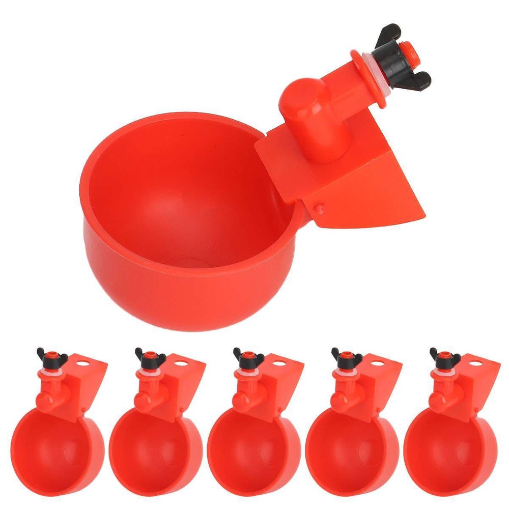 6Pcs Automatic Water Cups Poultry Drinker Waterer Chicken Duck Quail Drinking US