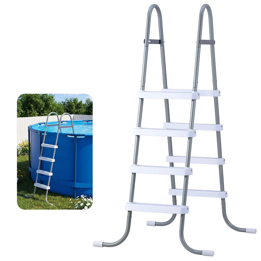 Above Ground Pool Ladder, Gray & White