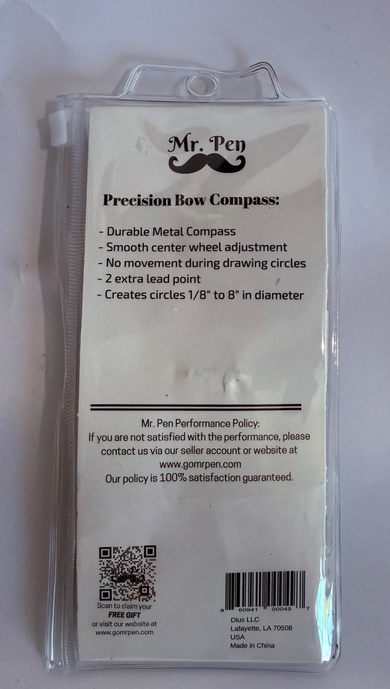 Mr. Pen- Professional Compass for Geometry, Extra Lead, Metal Compass, Drafting