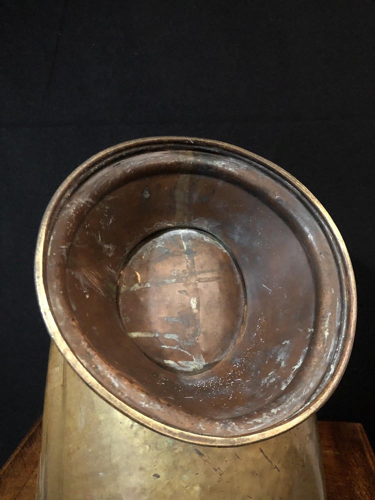 Large Victorian Brass Helmet Coal Scuttle