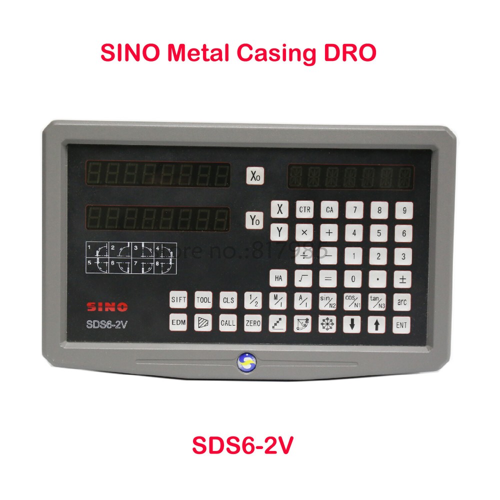 SINO SDS6-2V DRO 2 Axis Digital Readout & 2pcs KA300 Linear Glass Scale Encoder
