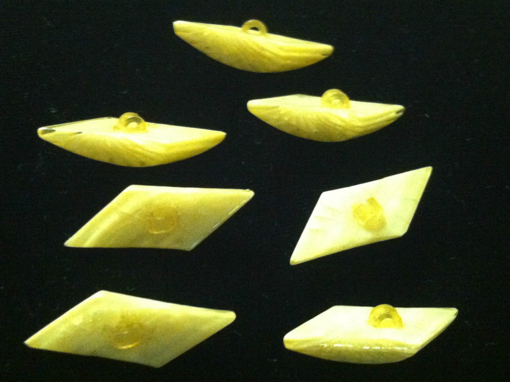 7 Vintage Celluloid Buttons – Unusual Shape