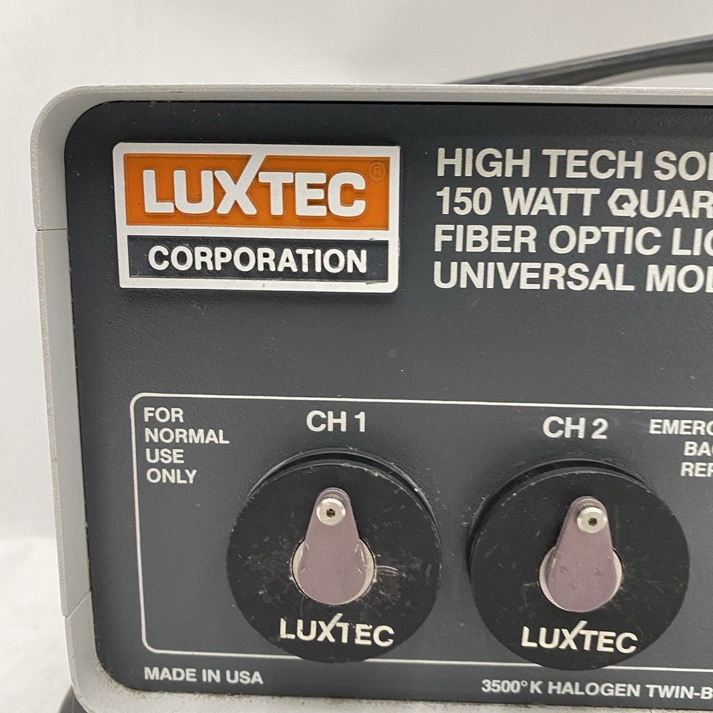 LUXTEC HIGH TECH SOLID STATE 150 WATT QUARTZ HALOGEN FIBER OPTIC LIGHT SOURCE