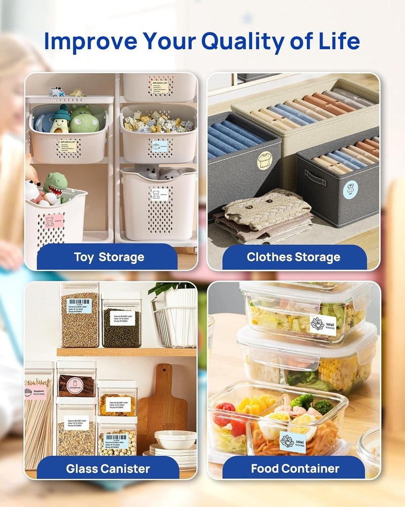 PM260 Label Maker Machine with Tape, 2 Inch Label Maker Bluetooth Label Printer