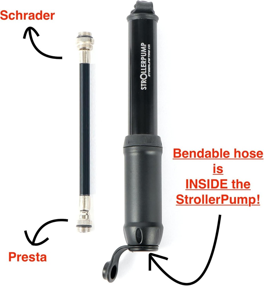 StrollerPump by Steerling Tire Co. - Portable Stroller Tire Pump