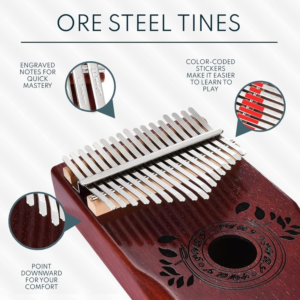 Compact Mahogany Kalimba Percussion Instrument