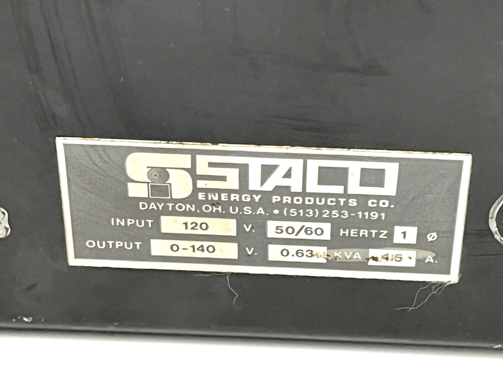 STACO 033-2562 Variable Transformer 5A 0-140V