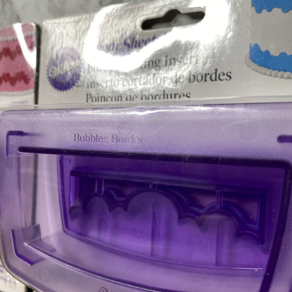 Wilton Sugar Sheets Border Cutting Inserts- Hearts & Bubbles Borders -NEW