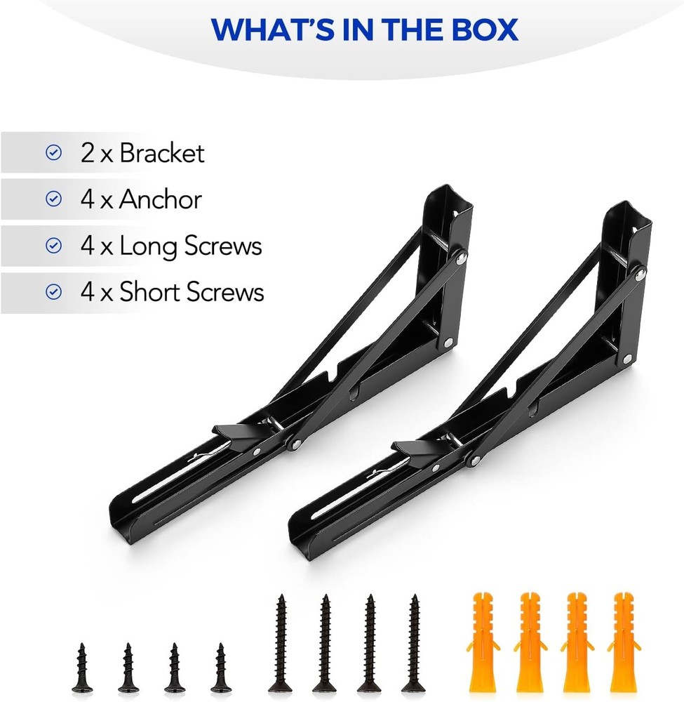 Wall Table Fold Down Hinge,10 Inch Self-Locking Folding Hinge,Save Space Drop
