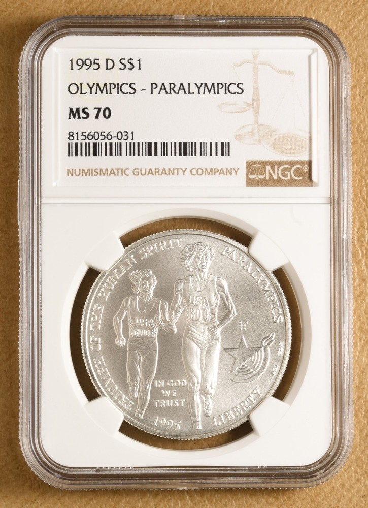 1995 D Paralympics Commemorative Silver Dollar NGC MS70