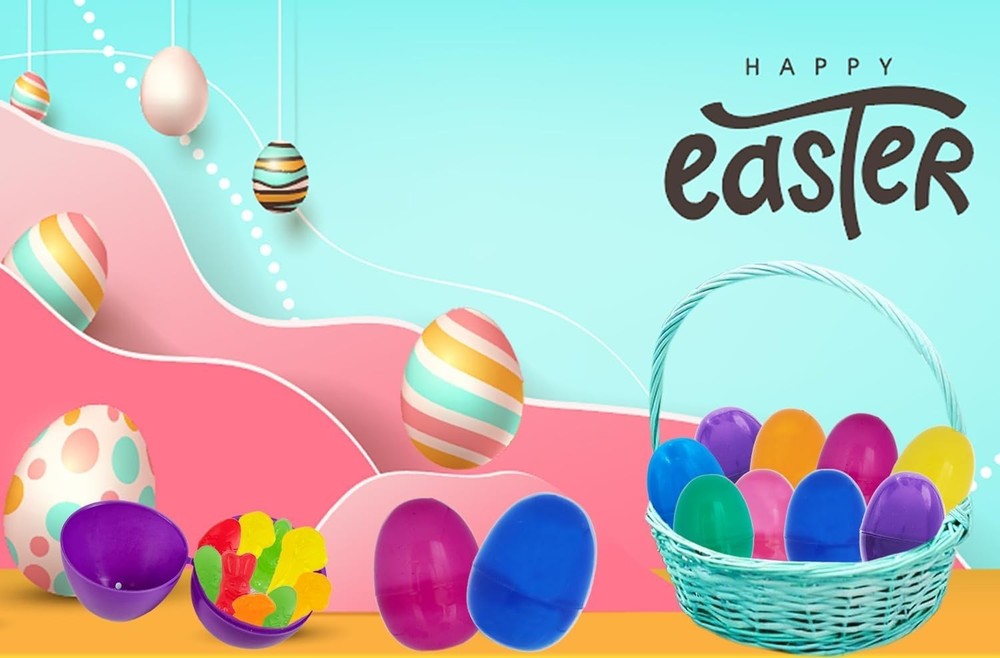 Plastic Easter Eggs, Perfect for Hunt & Surprises, 1000-Pack