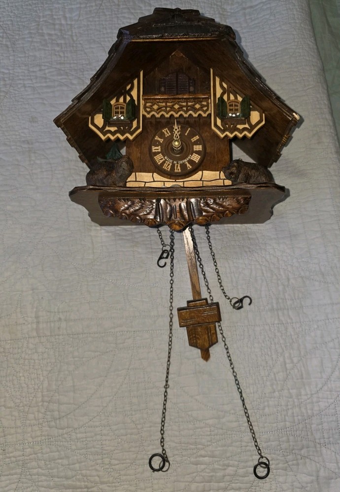 Vintage Germany Musical Cuckoo Clock Missing Backing & Weights