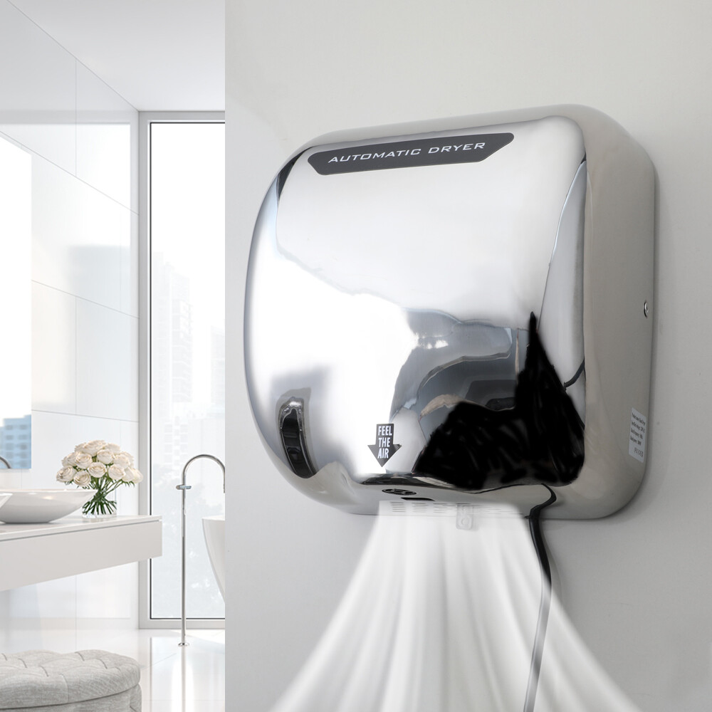 304 Stainless Hand Dryer Electric Automatic Sensor Handy Commercial for Bathroom