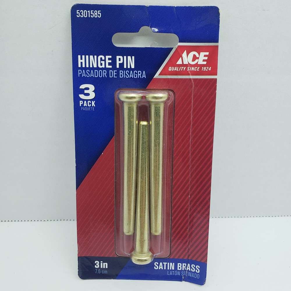 ACE Hinge Pin Satin Brass 3"  3 PACK   #5301585