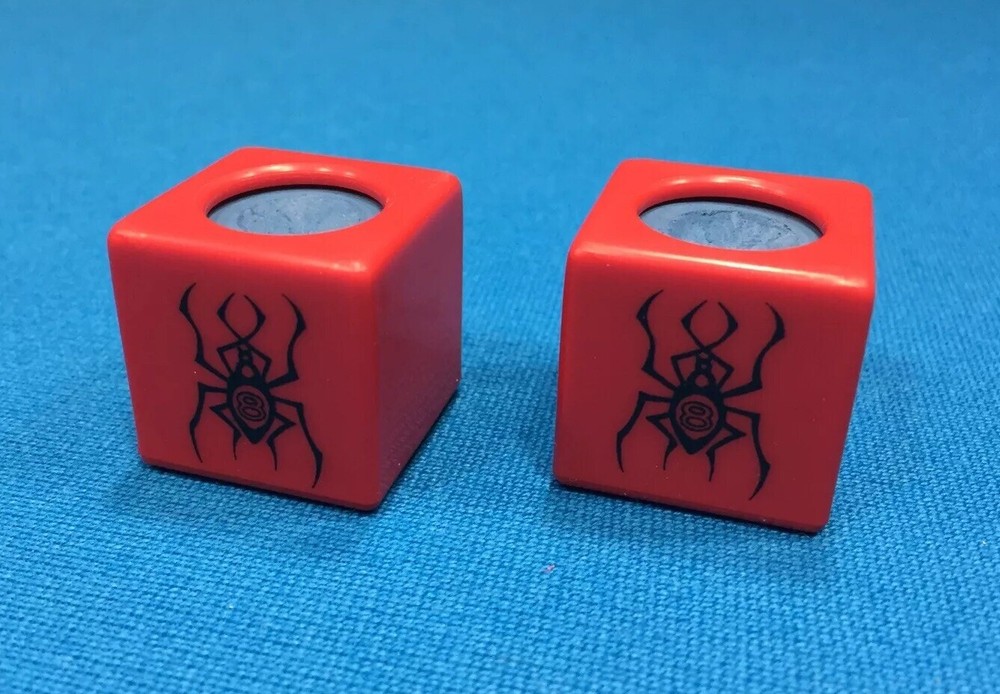 ( 2) Billiard Pool Cue Chalk Box Holder " Spider “