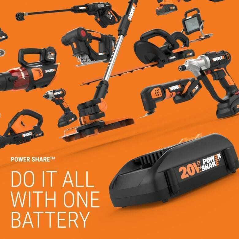 WG929 Worx 20V Power Share String Trimmer & Blower Combo w/ 2 Batteries