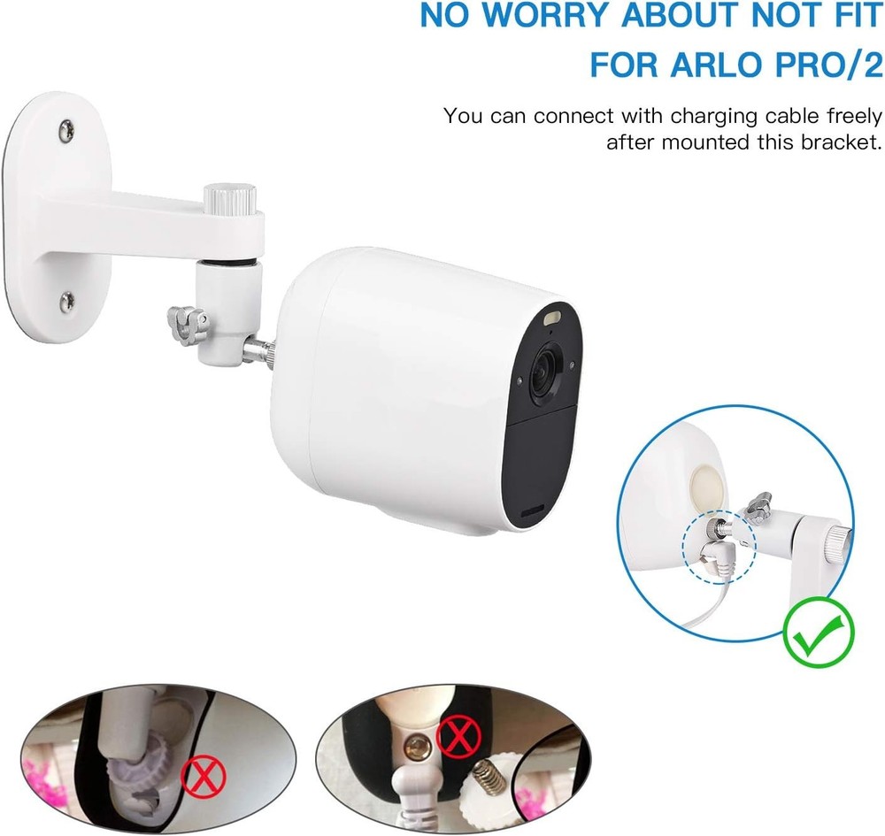 2Pack Security Wall Mount for Arlo White