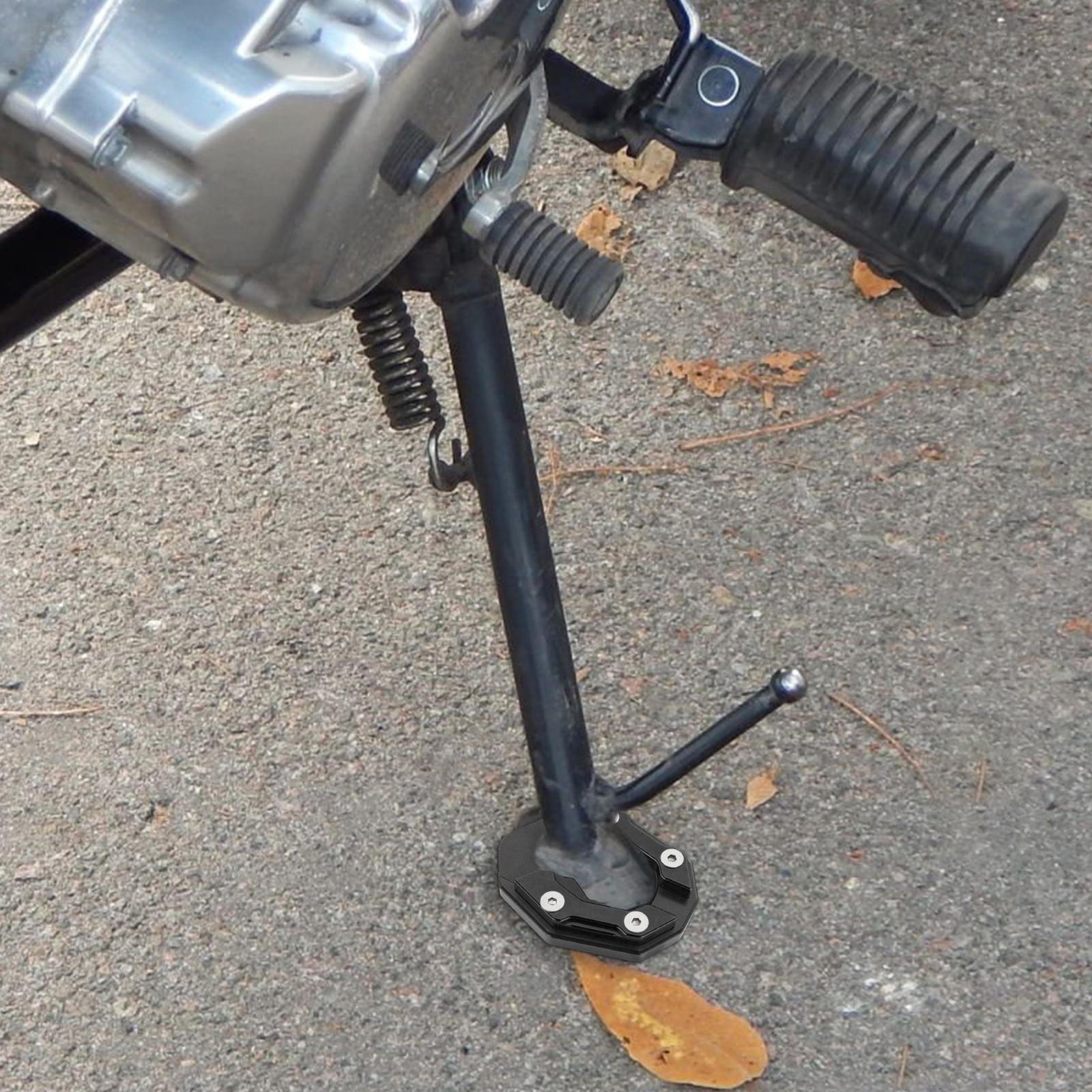 Universal Motorcycle Kickstand Base Plate Stand Pad Extension Foot Side Stand