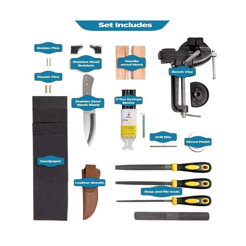 Knife Making Kit DIY Gift for Men - Gift Set, Complete Tools, & Accessories t...