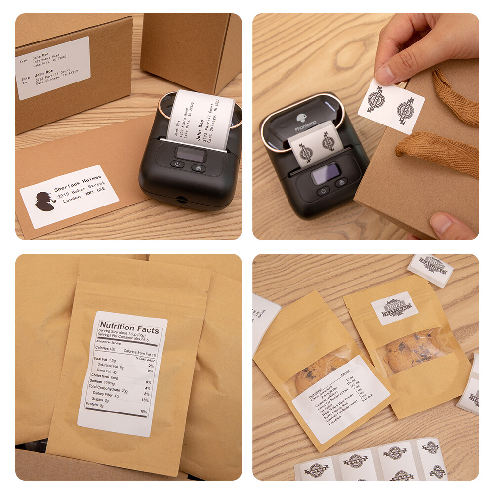 Phomemo Portable Wireless BT Pocket Mobile Thermal Printer Label Receipt Printer