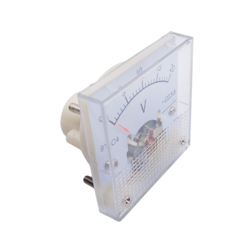 US Stock DC 0 ~ 20V Square Analog Volt Pointer Needle Panel Meter Voltmeter 91C4