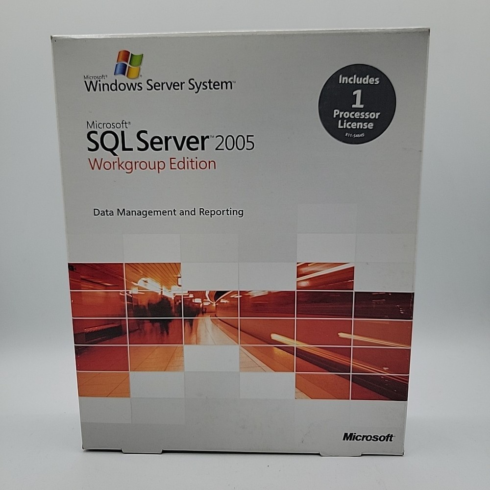 Microsoft SQL Server 2005 Workgroup Edition Data Management And Reporting Sealed