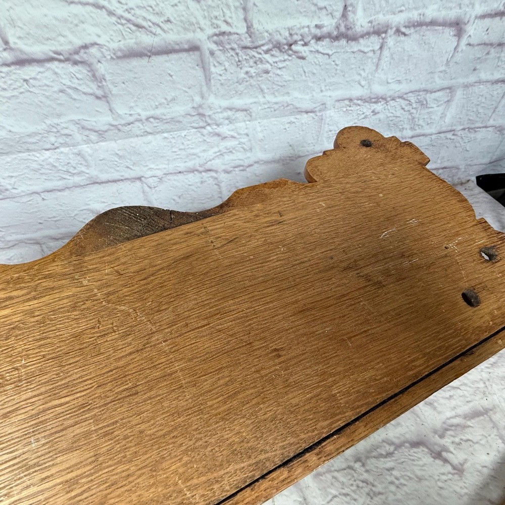 Vintage Oak Clock Wall Shelf