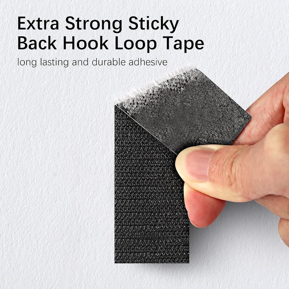 Invisible Mounting Tape - 12 Pack 1" x 4" Strong Hook and Loop for Easy Decor