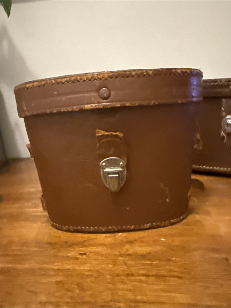 3 Vintage Antique Leather Binocular CASE ONLY