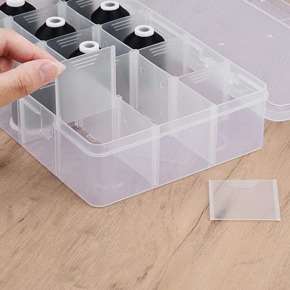 15 Spools Machine Embroidery Thread 1000M Black, Polyester Quilting Box Set